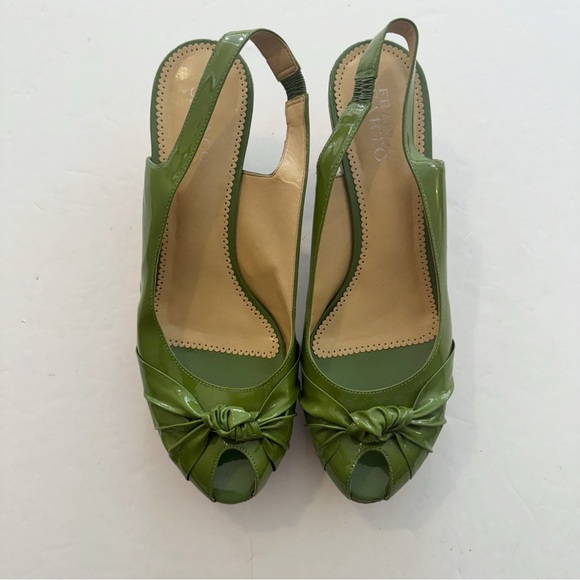 Franco Sarto Green Patent Leather Wedge Sandals - Picture 4 of 8